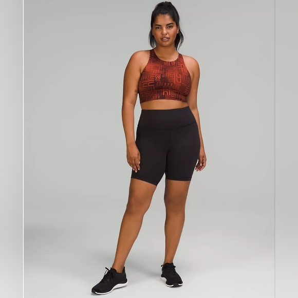 Lululemon Energy Bra, High Neck, Long Line,Sz. 8, Ombre Red Multi print, NWT - Picture 7 of 13